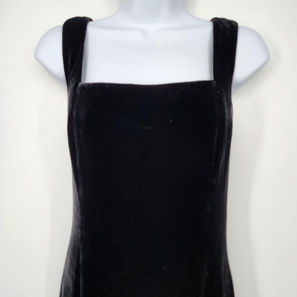 Brooks Brothers Black Velvet Maxi Dress Size 6 Glam NYE Evening Formal Holiday - Picture 2 of 7